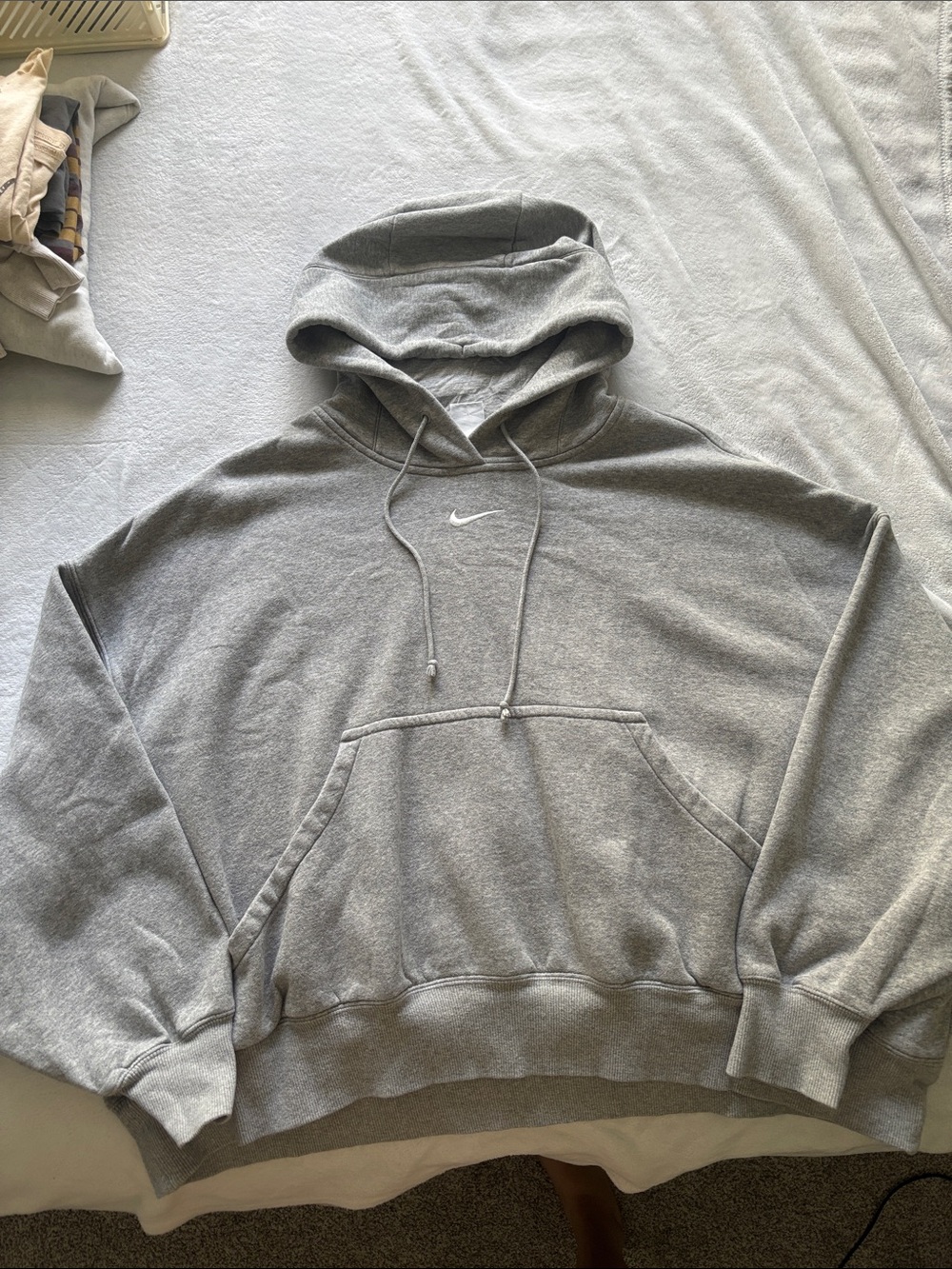 Nike Gray Pullover Hoodie with White Swoosh